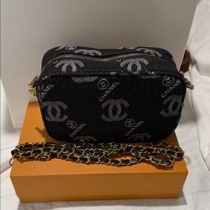 Chanel VIP gift with purchase Black and Gold Crossbody Bag